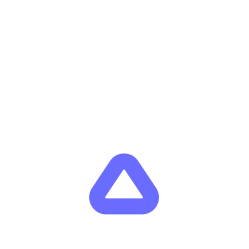 arte com um traço branco fazendo um monitor, com um triângulo roxo, centralizado, na sua base