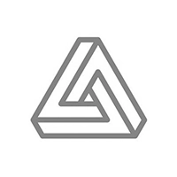 logo da delta mais saúde, com um triângulo tridimensional